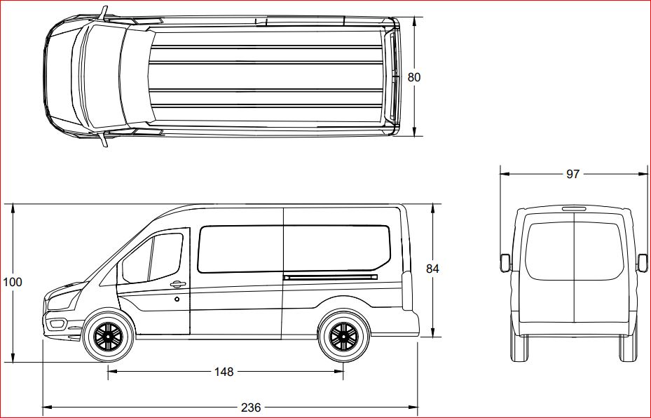 Ford Transit 148 Medium Roof Size Layout