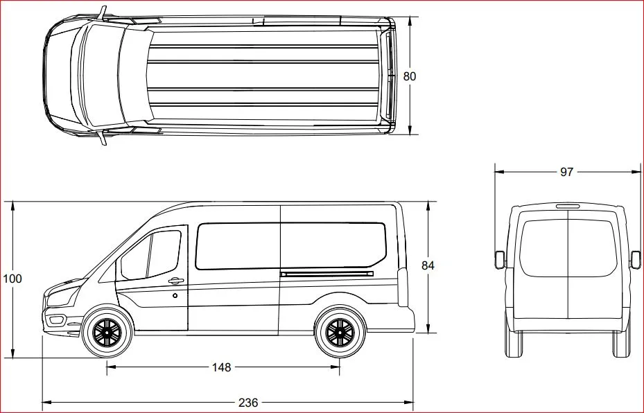 Ford Transit 148 Medium Roof Size Layout