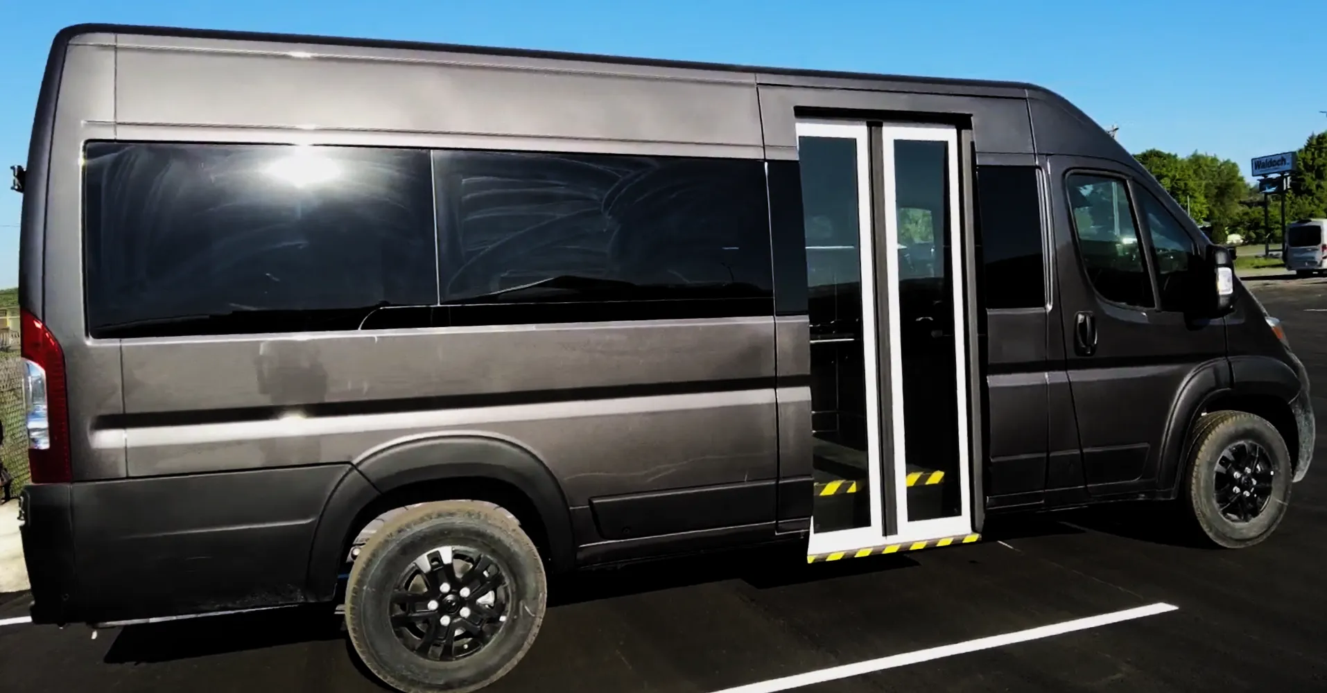 van with bus door