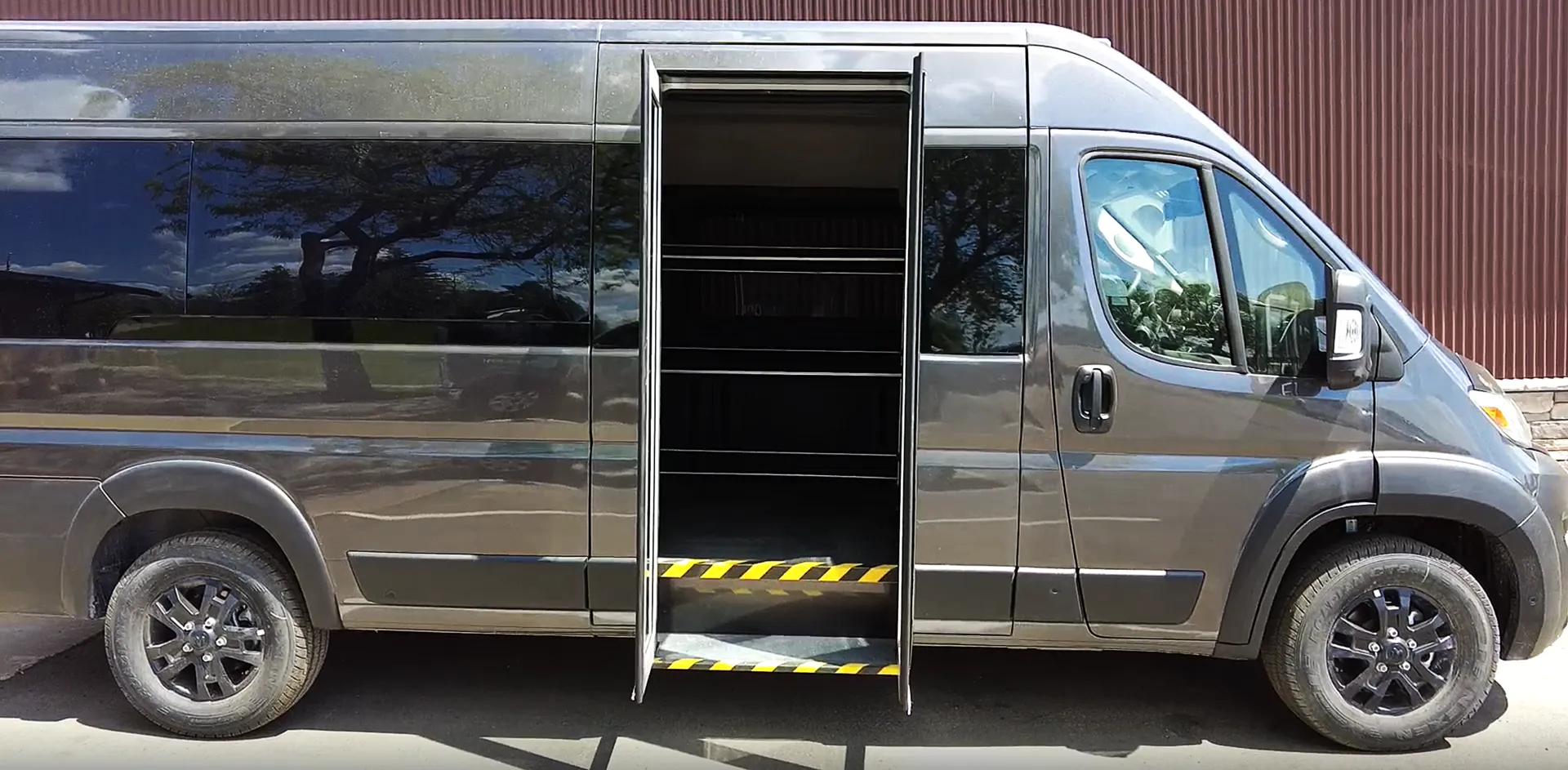 van with bus door