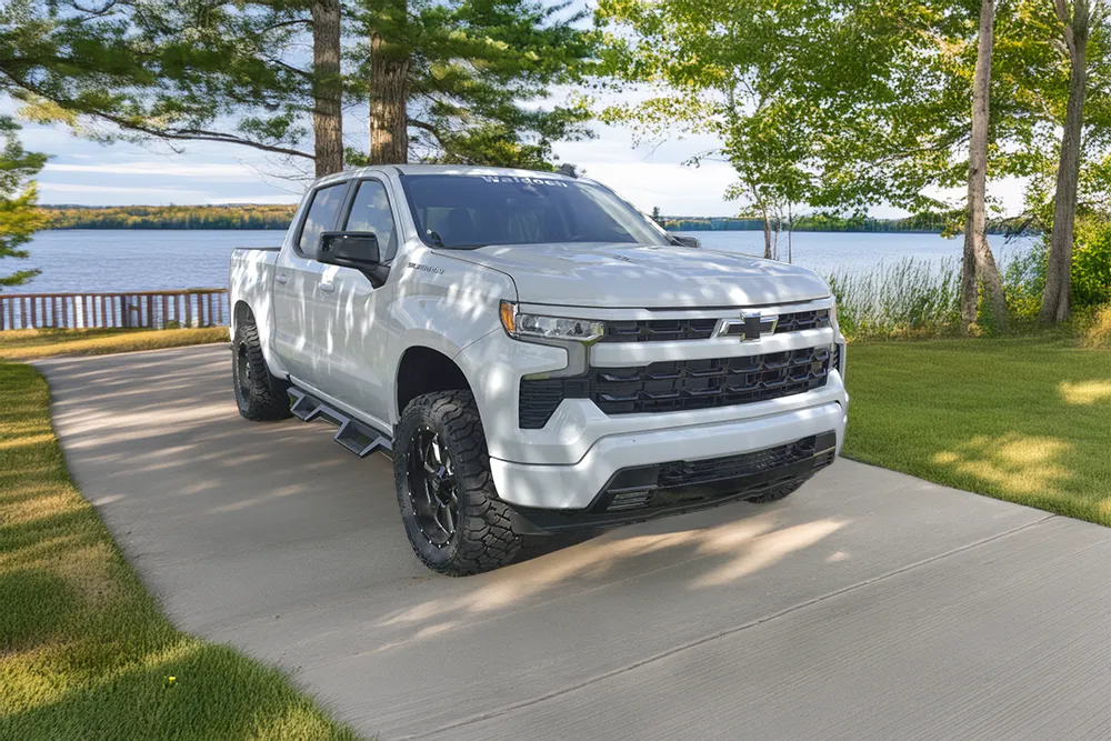 chevy-1500-crewcab-waldoch-level-white-front-quarter-lake